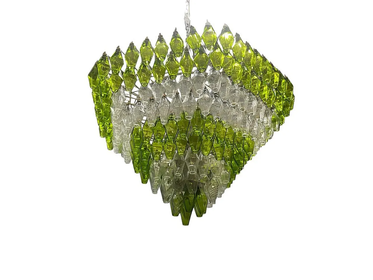 Large Poliedri chandelier in Murano glass, 1980s 1