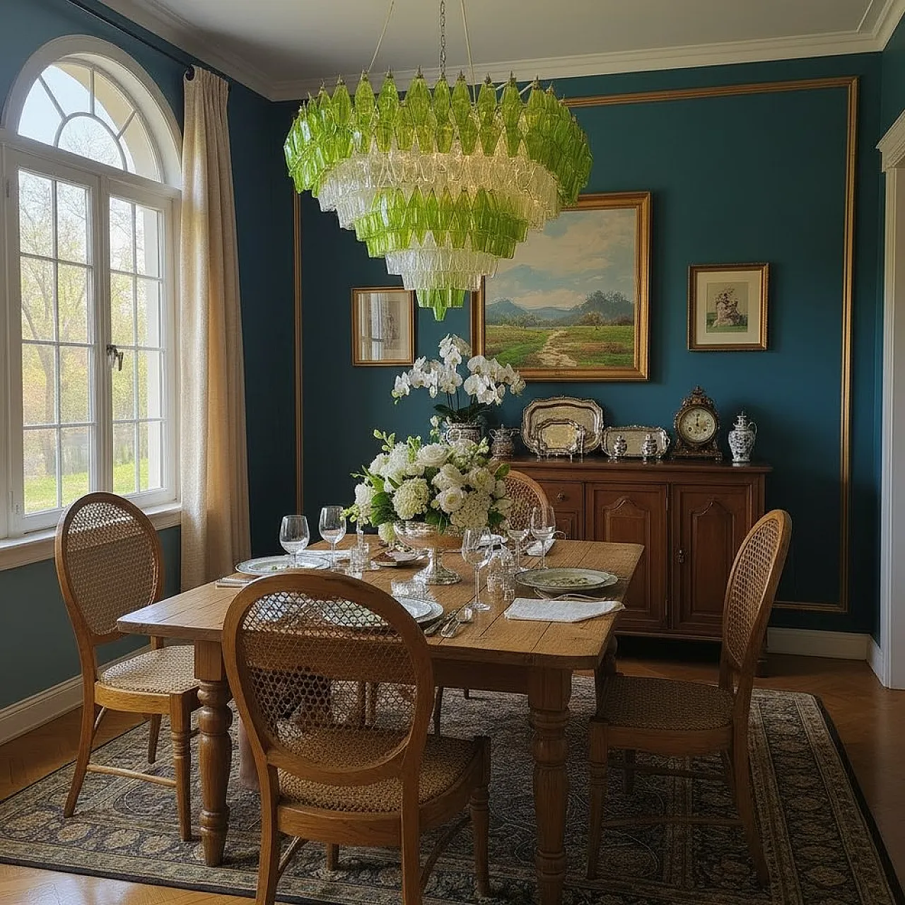 Large Poliedri chandelier in Murano glass, 1980s 3