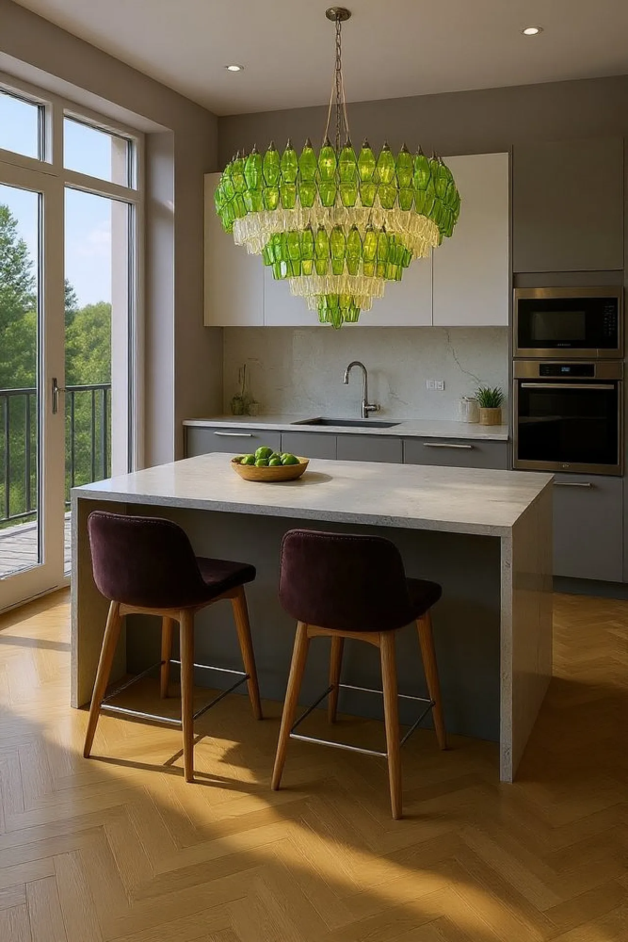 Large Poliedri chandelier in Murano glass, 1980s 4