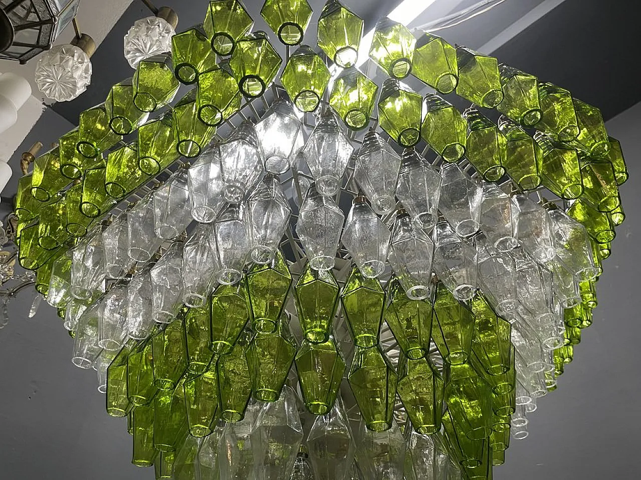 Large Poliedri chandelier in Murano glass, 1980s 9