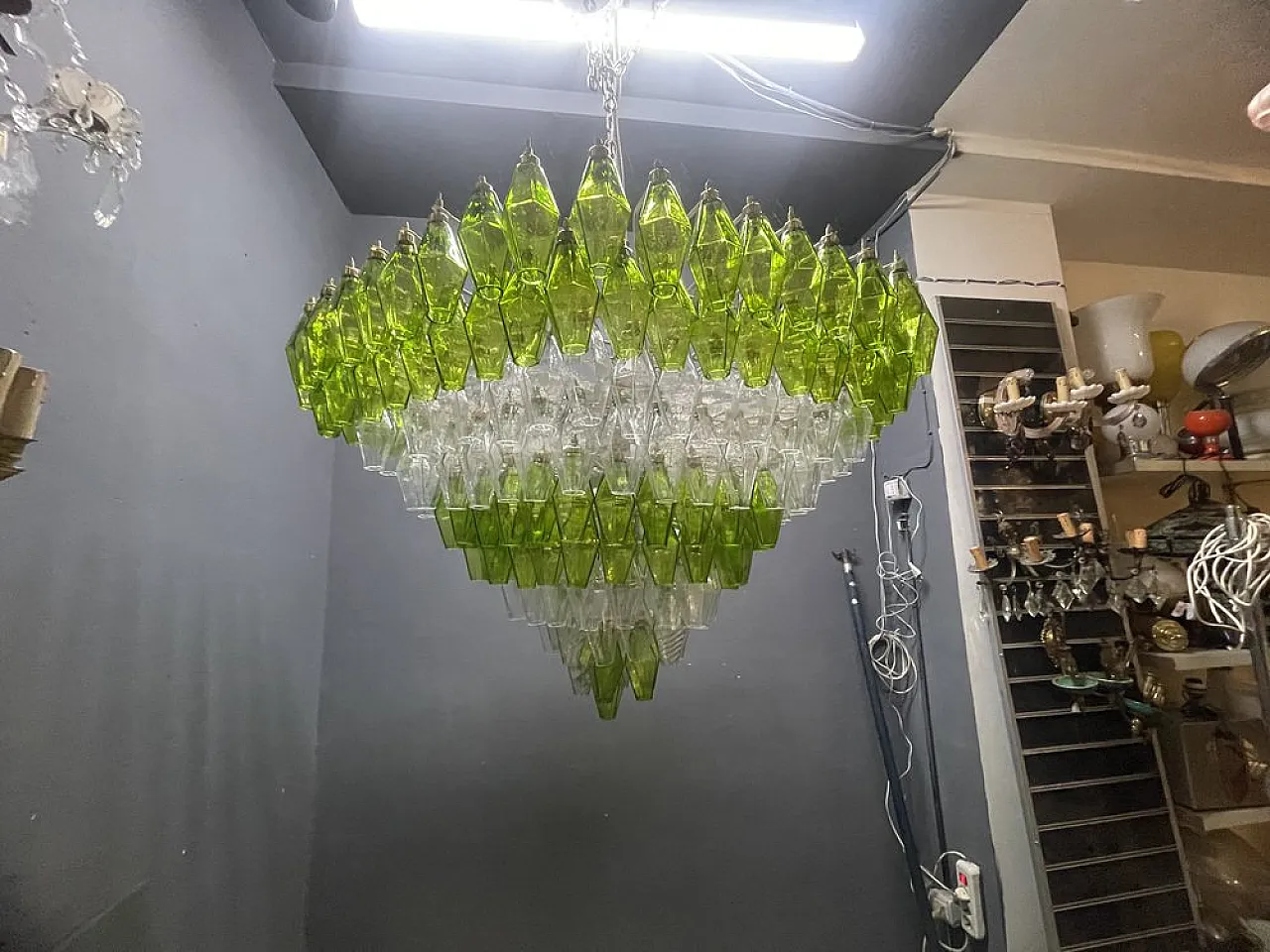 Large Poliedri chandelier in Murano glass, 1980s 11