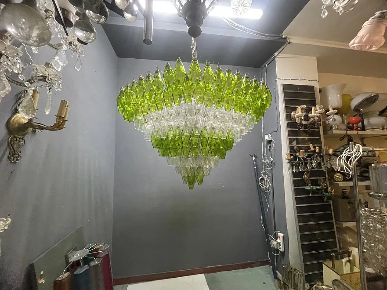 Large Poliedri chandelier in Murano glass, 1980s 12