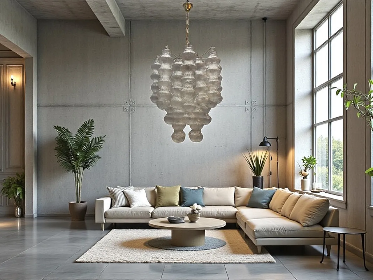 Bubble chandelier in Murano glass, 1980s 2