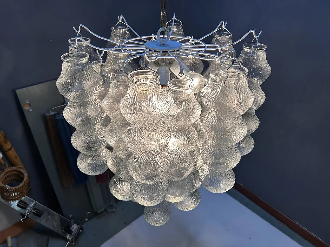 Bubble chandelier in Murano glass, 1980s 7