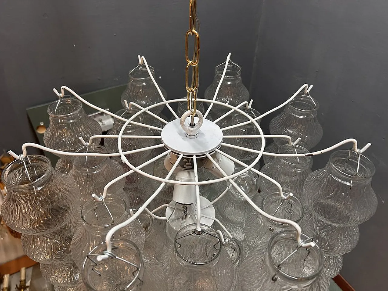 Bubble chandelier in Murano glass, 1980s 8