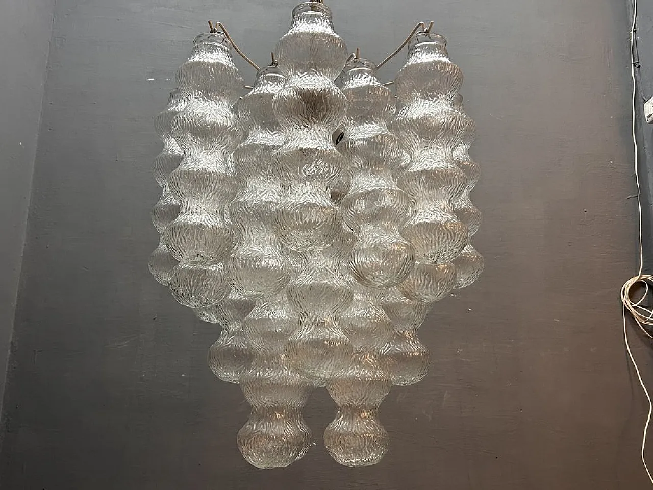 Pair of Italian Murano Glass Bubble Chandeliers, 1980s 4
