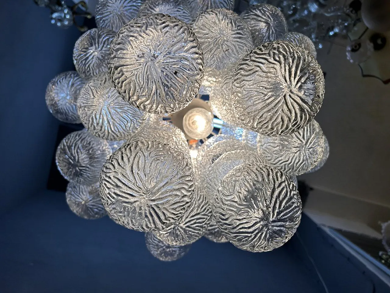 Pair of Italian Murano Glass Bubble Chandeliers, 1980s 9