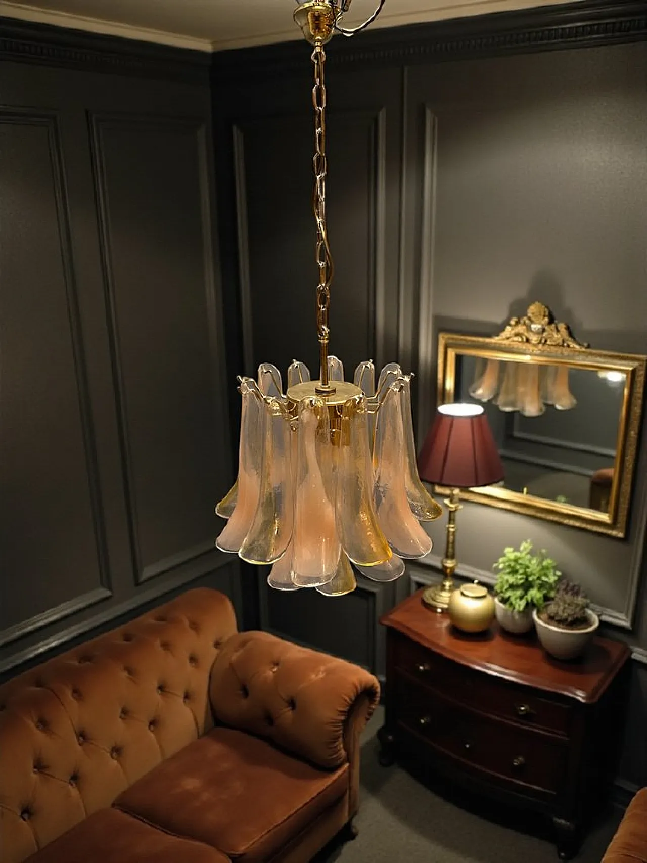 Chandelier with Murano glass petals by La Murrina, Italy, 1980s 2