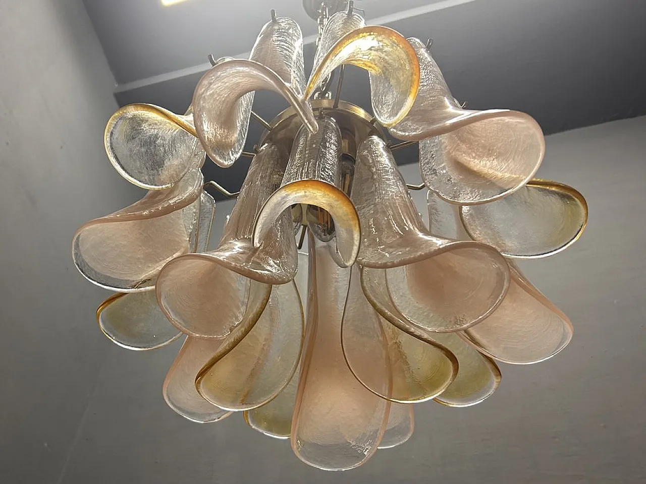 Chandelier with Murano glass petals by La Murrina, Italy, 1980s 5