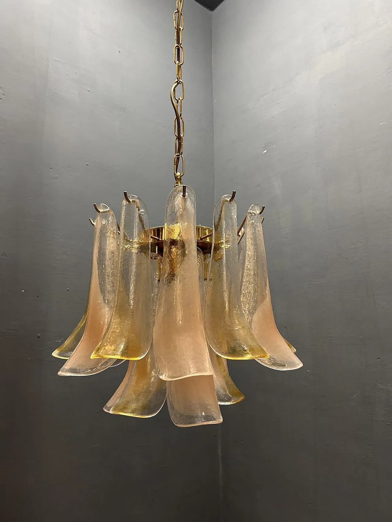 Chandelier with Murano glass petals by La Murrina, Italy, 1980s 8
