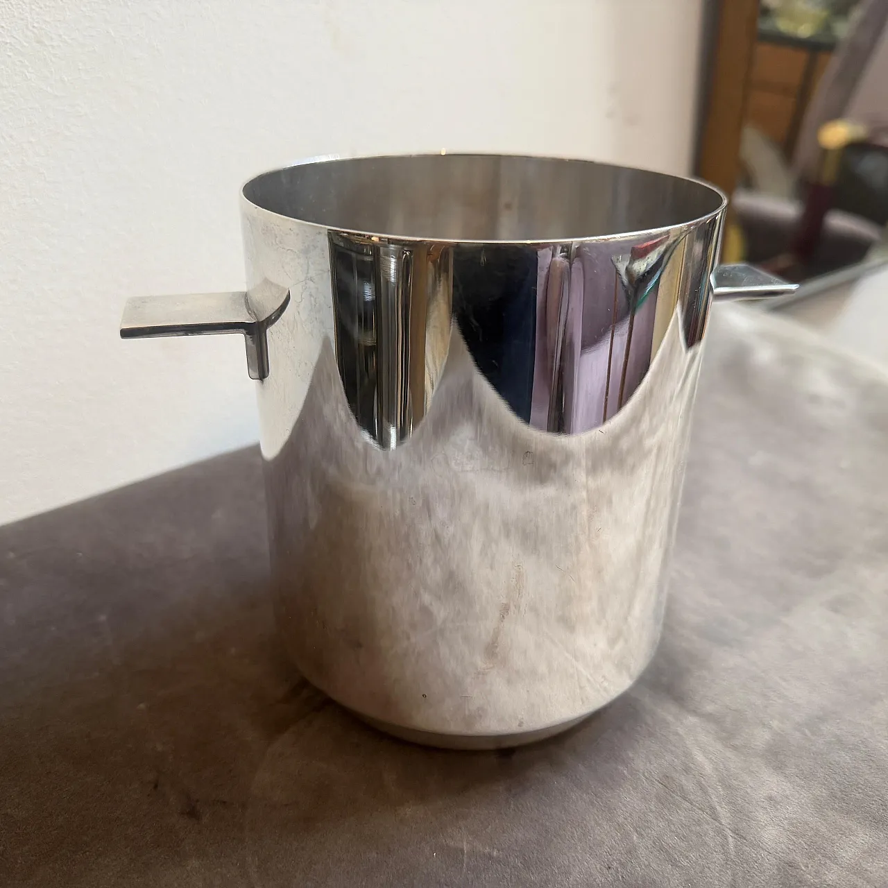 Secchiello placcato argento di Lino Sabattini per Christofle, anni '70 3