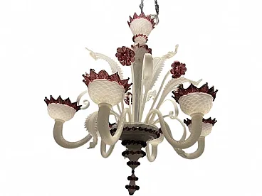 Lampadario grande in vetro veneziano, anni '70