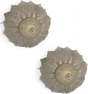 Coppia di lampade da incasso in vetro di Murano, Venezia, anni '60