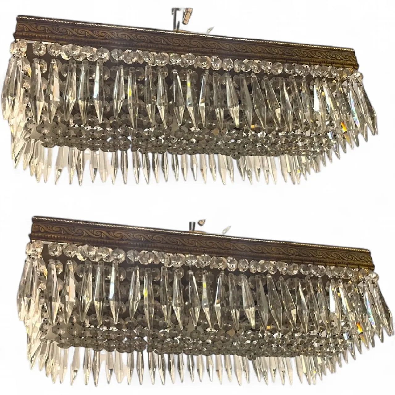 Coppia di Lampade da incasso in cristallo, anni '50 18