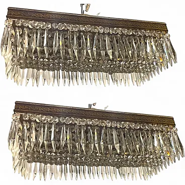 Coppia di Lampade da incasso in cristallo, anni '50