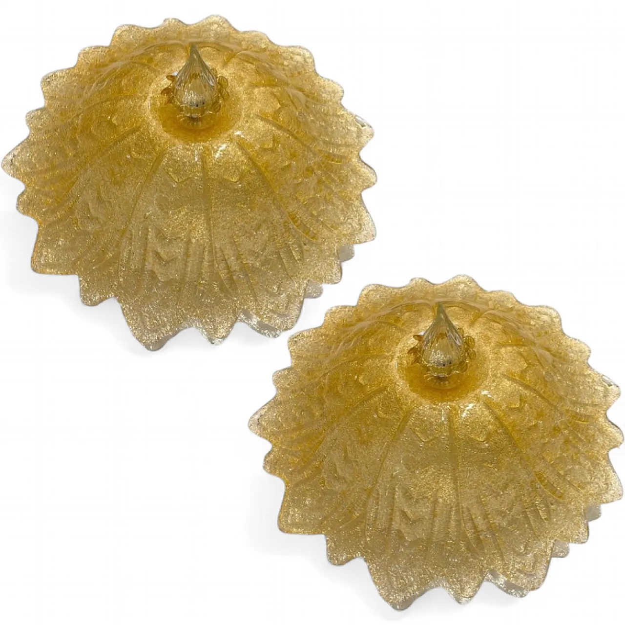 Coppia di lampade a incasso in vetro di Murano, anni '80 10