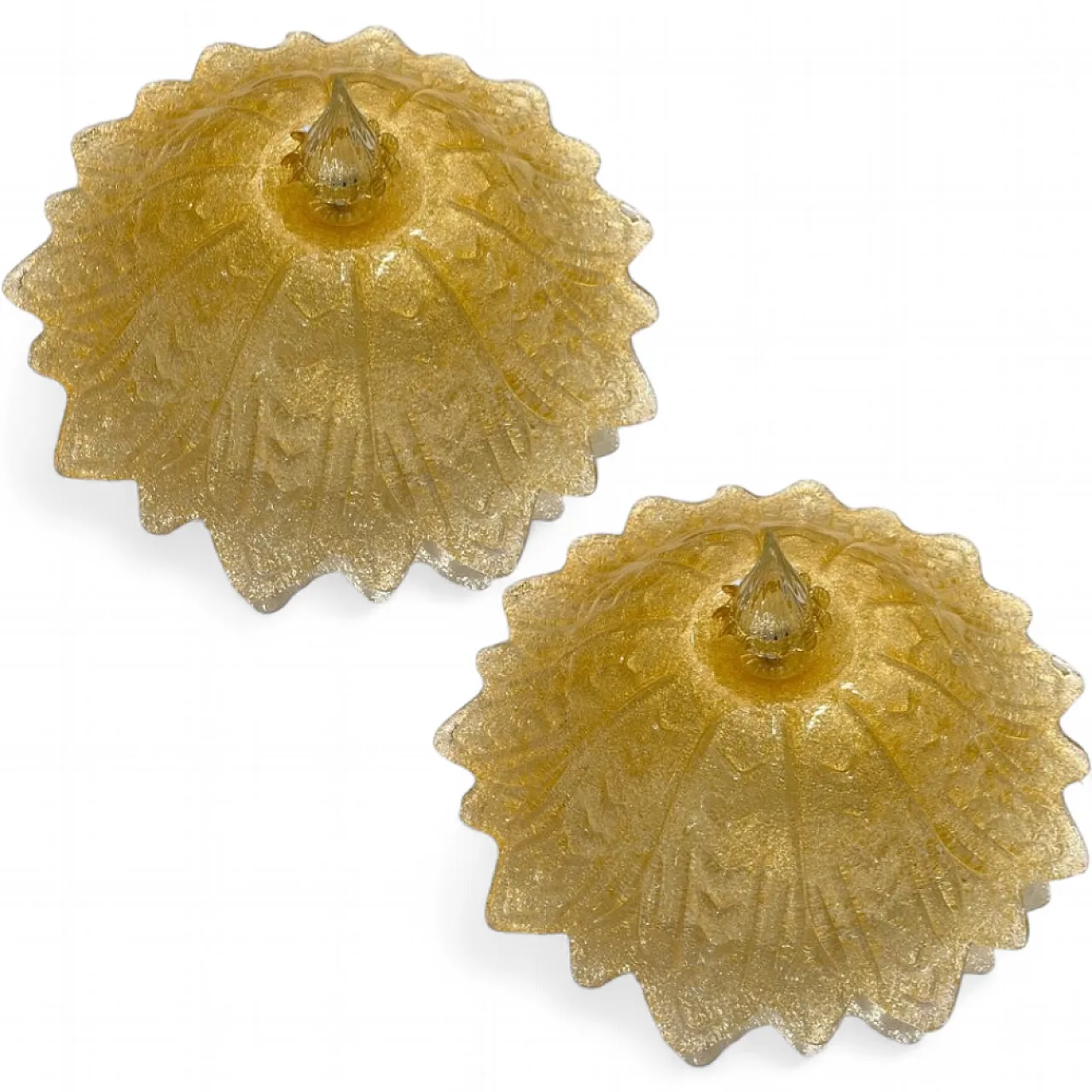 Coppia di lampade a incasso in vetro di Murano, anni '80 11