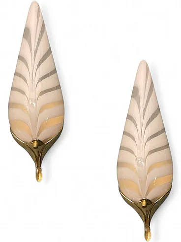 Pair of Murano glass sconces by Venini, 1970s