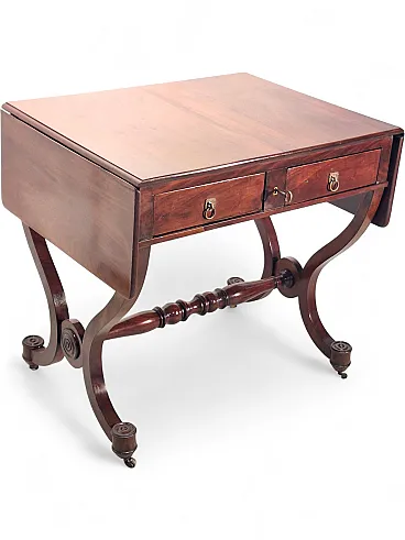 Table with slats in mahogany wood French Empire style, 19th century