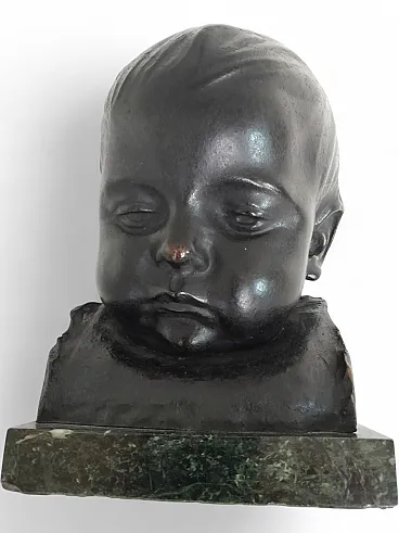 Newborn bronze sculpture by Corrado Betta, 1870-1935