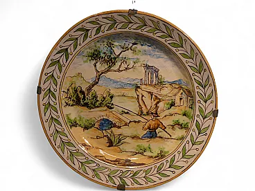 Maiolica plate by Castelli, 19th century