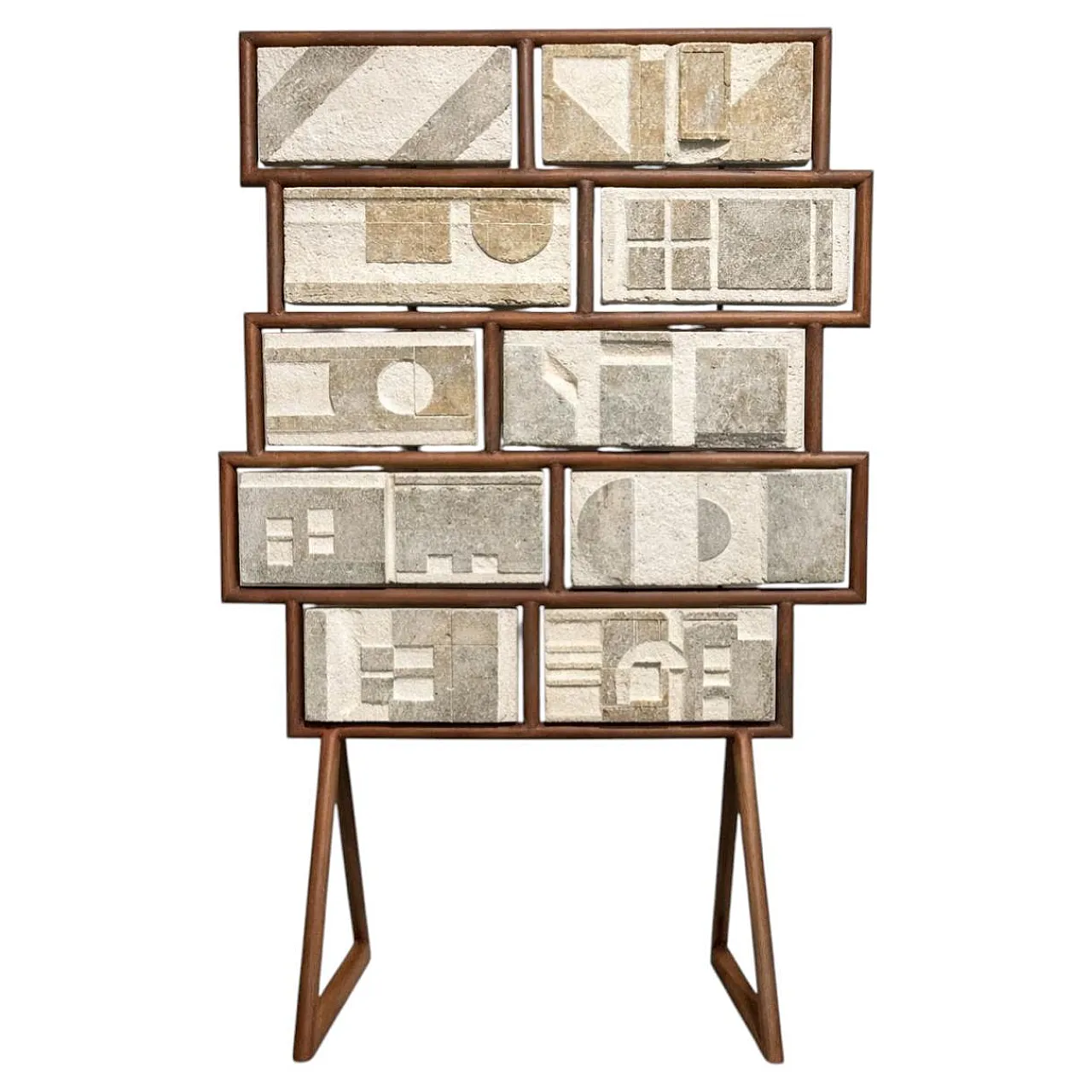 Giovanni Borgarello, carved modular stone sculpture, 1970s 1