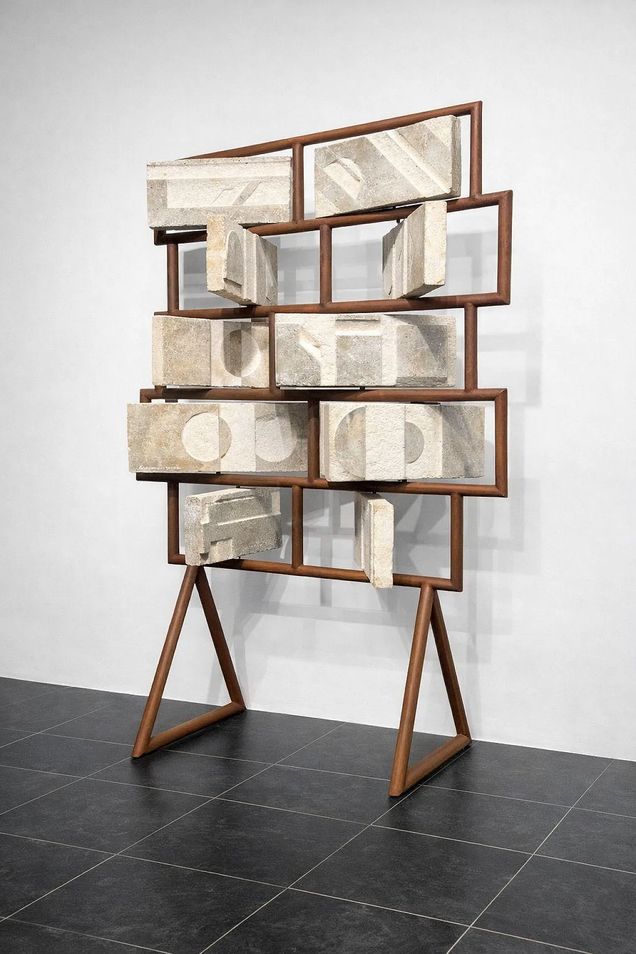 Giovanni Borgarello, carved modular stone sculpture, 1970s 2