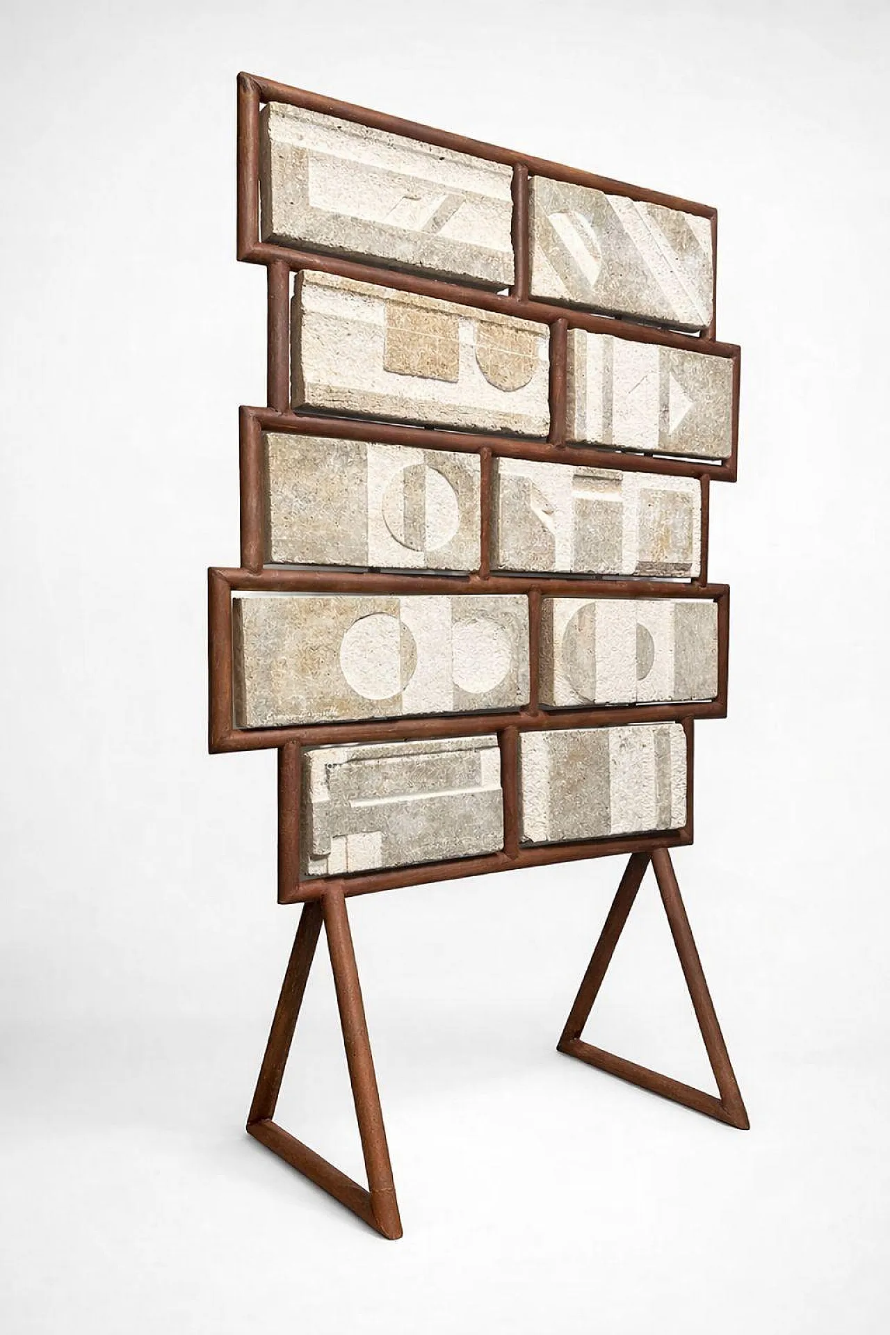 Giovanni Borgarello, carved modular stone sculpture, 1970s 4