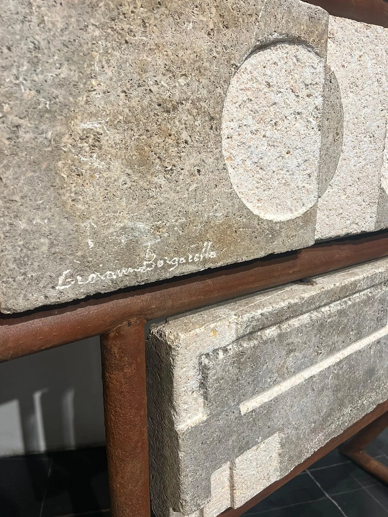 Giovanni Borgarello, carved modular stone sculpture, 1970s 6
