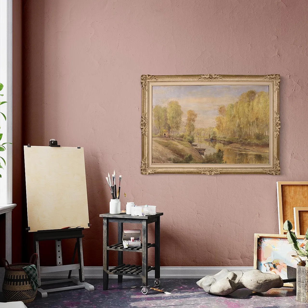 Landscape painting signed A. Corradi, 1950s 2