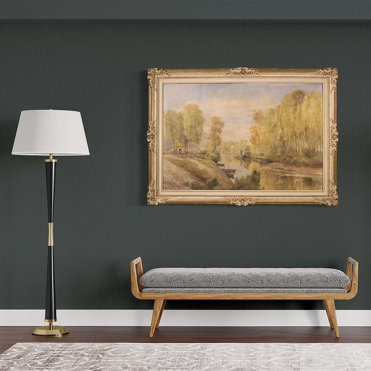 Landscape painting signed A. Corradi, 1950s 4