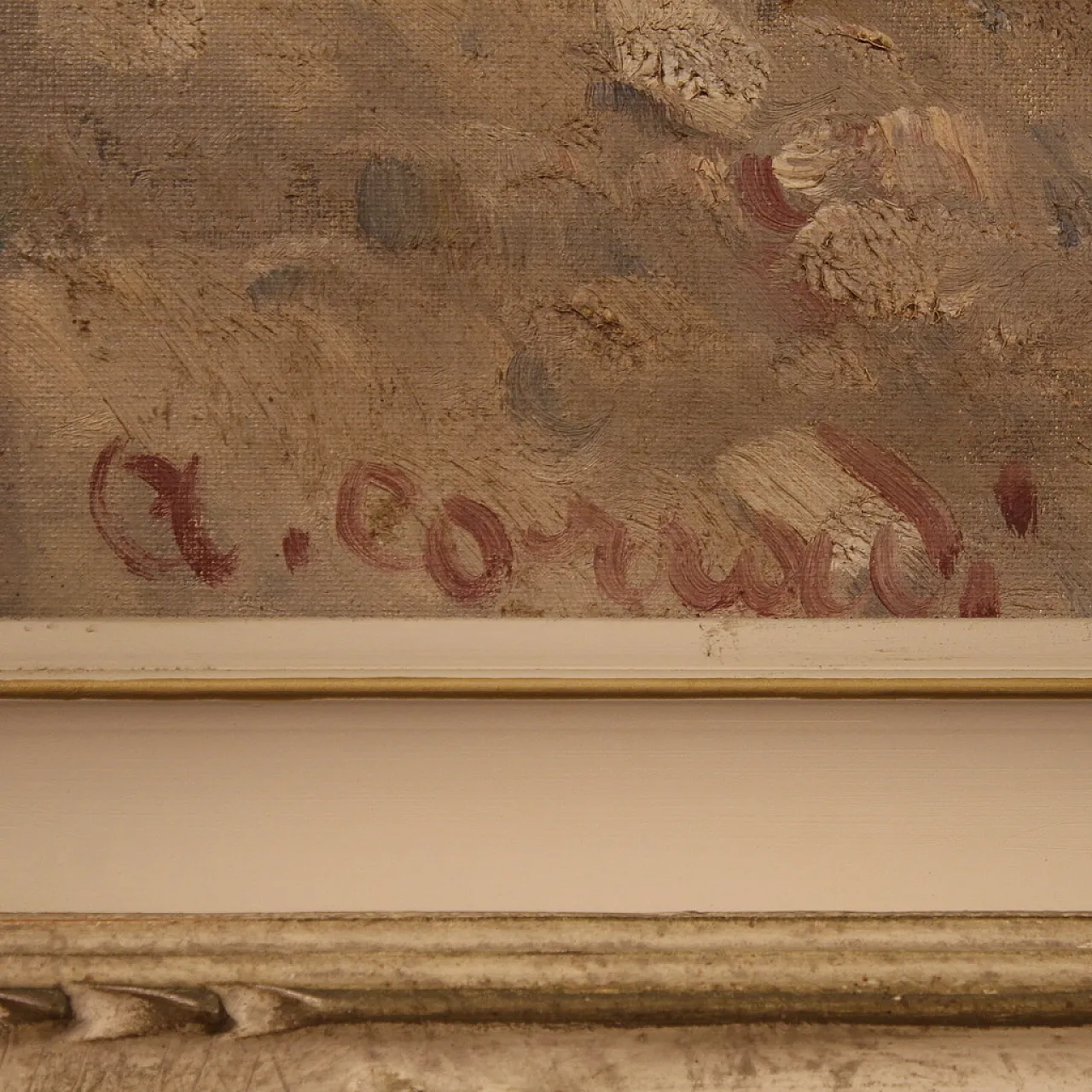 Landscape painting signed A. Corradi, 1950s 7