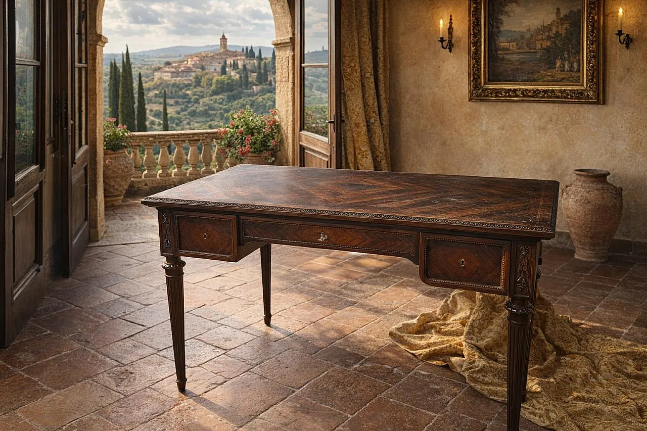 Desk in Neoclassical style, 1950s 3