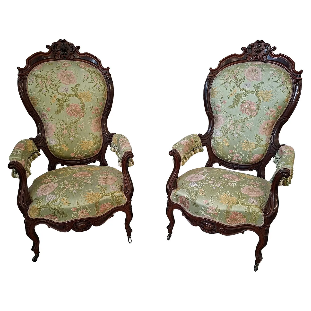 Pair of armchairs Balloon Back, 19th century 1