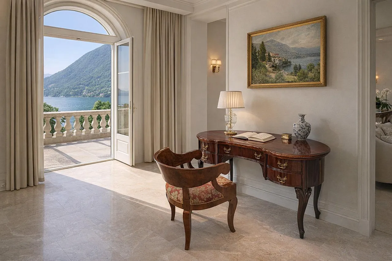 Bean desk with cockpit armchair, 20th century 2