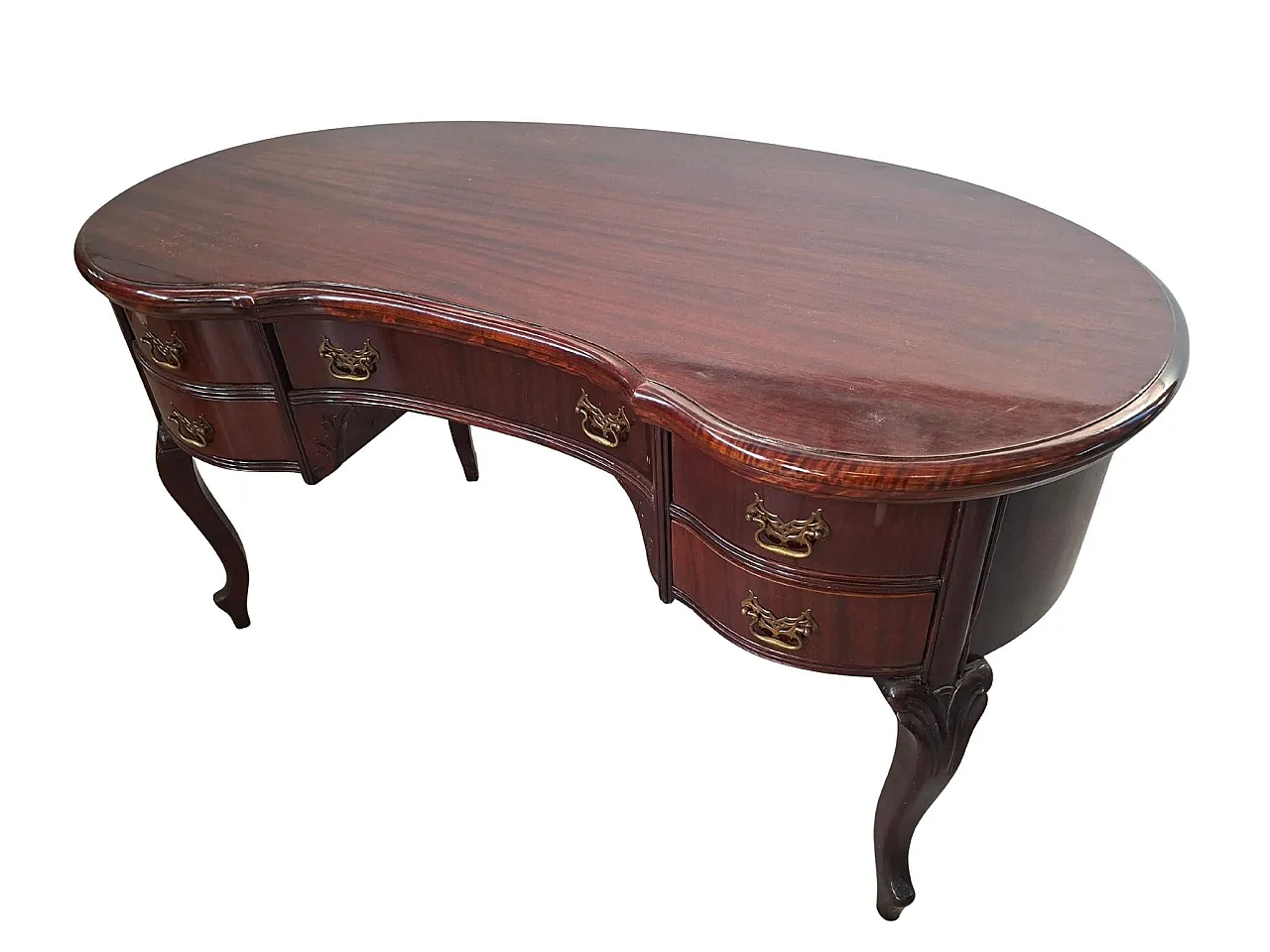 Bean desk with cockpit armchair, 20th century 6