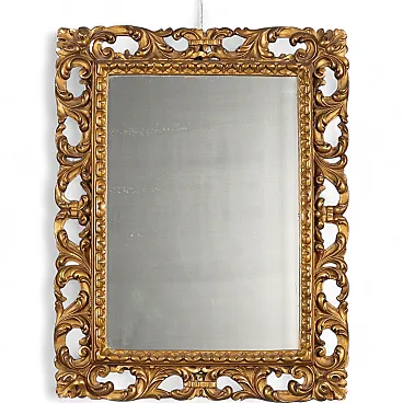 Specchio in legno intagliato e dorato e pastiglia, '900