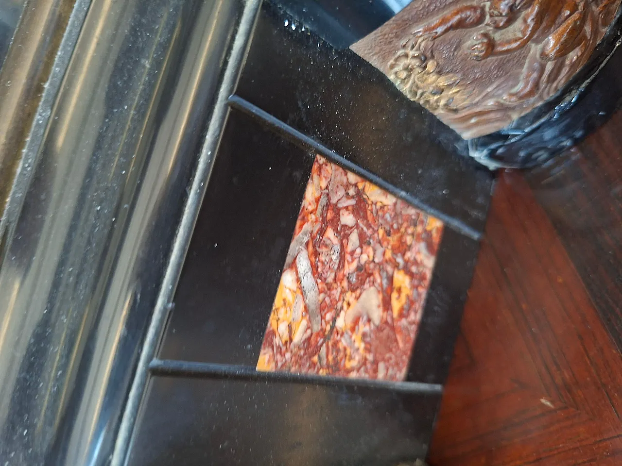 Napoleon table clock in black and red marble, late 19th century 8