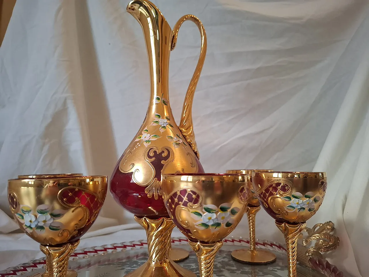 Murano liqueur set, 60s 2