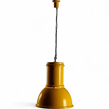 Lampada da soffitto in stile industriale in metallo laccato, '900