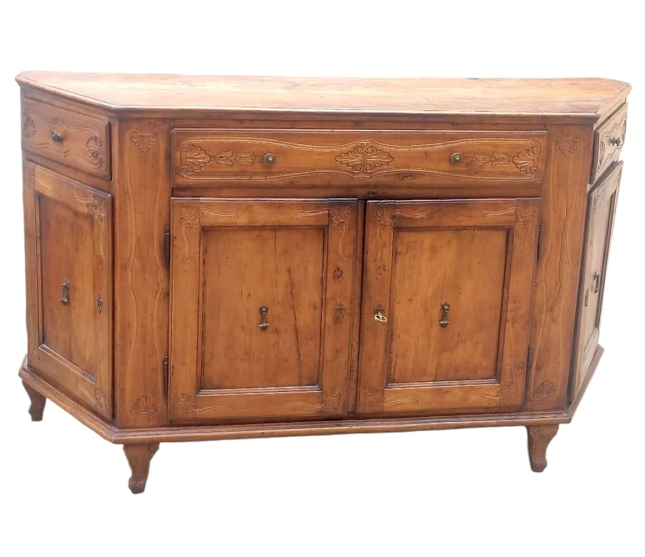 Fitted sideboard in solid cherrywood, 18th century 1