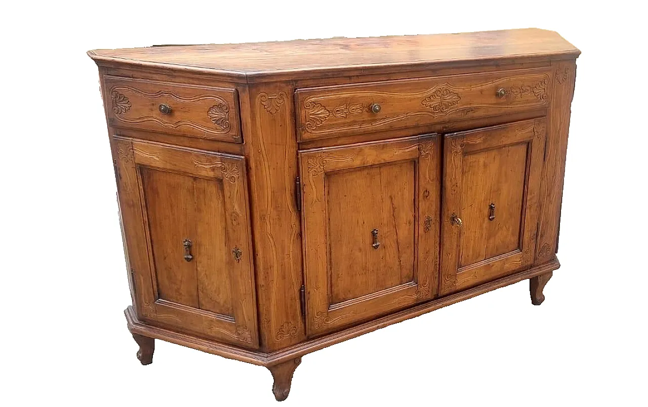 Fitted sideboard in solid cherrywood, 18th century 2