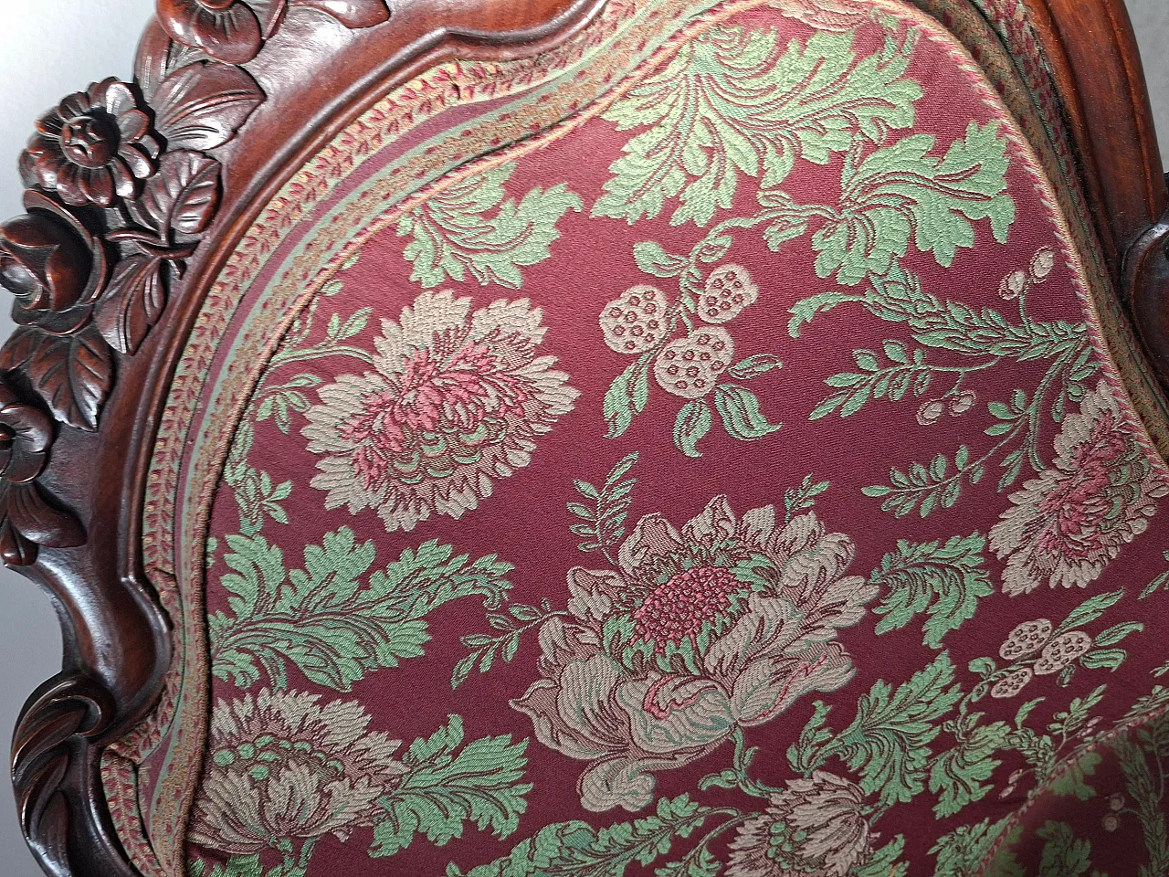 Pair of Louis XV style cherry armchairs, 1960s 2