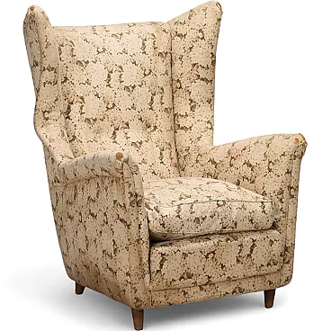 Poltrona in espanso e molle, piuma e tessuto, '900