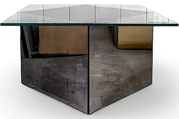 Tavolino in vetro a specchio di Nanda Vigo per Acerbis, anni '70