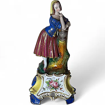 Polychrome porcelain figurine by Porcelaine De Paris, 19th century