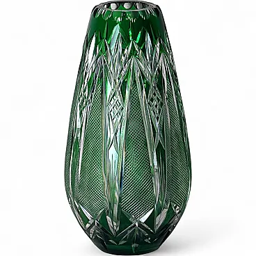 Bohemian Biedermeier style cut and polished crystal vase, 20th century
