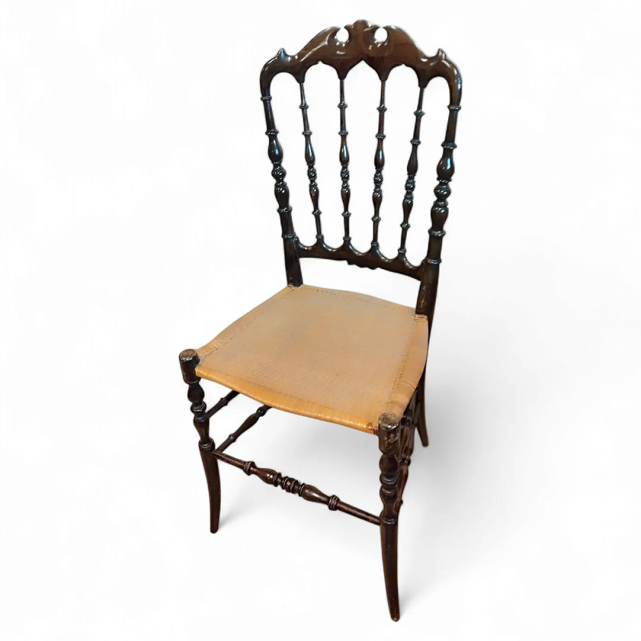 6 sedie Chiavarine in legno di ciliegio, anni '20 19