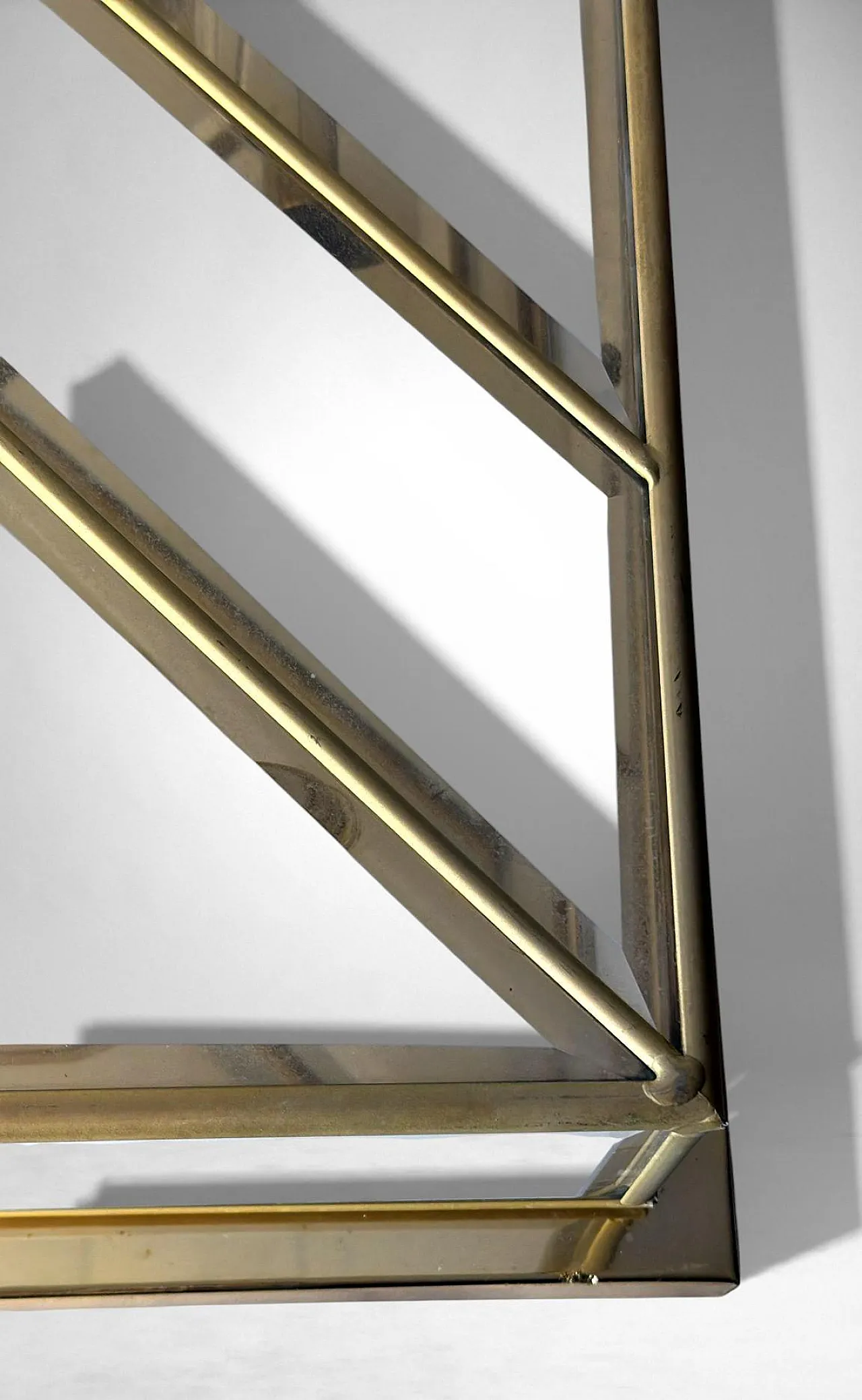 Opaline glass and brass flush mount ceiling light, 1960s 12