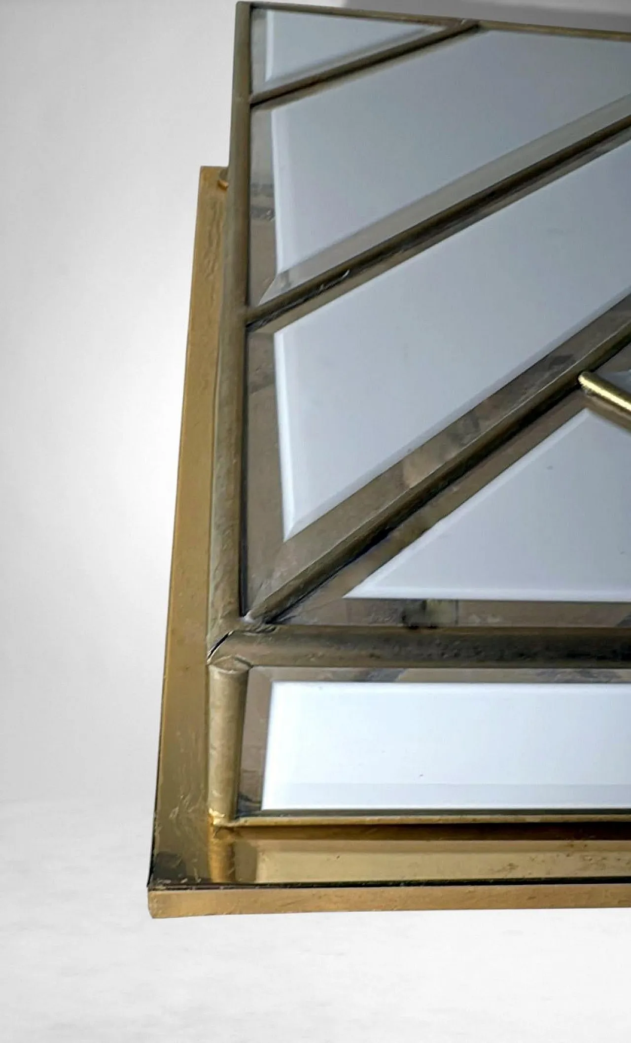 Opaline glass and brass flush mount ceiling light, 1960s 13